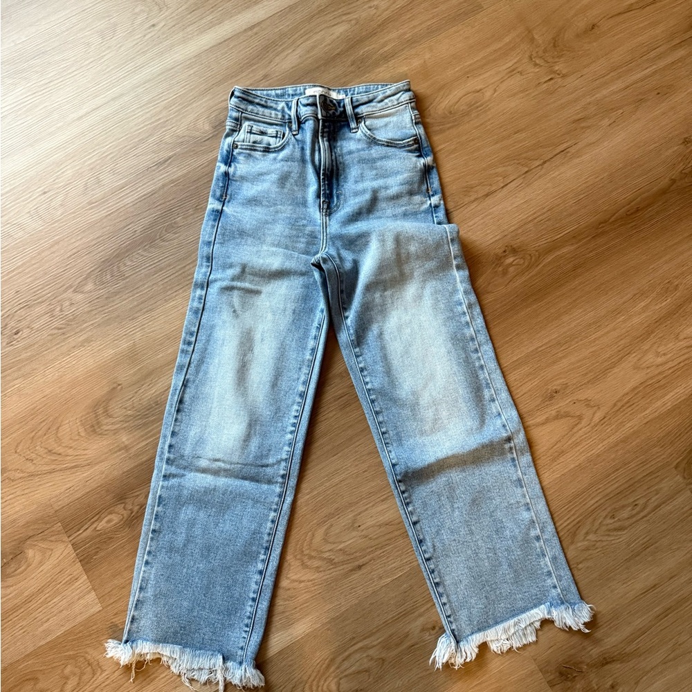 Hidden straight leg jeans